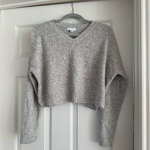 Topshop Gray V-Neck Sweater